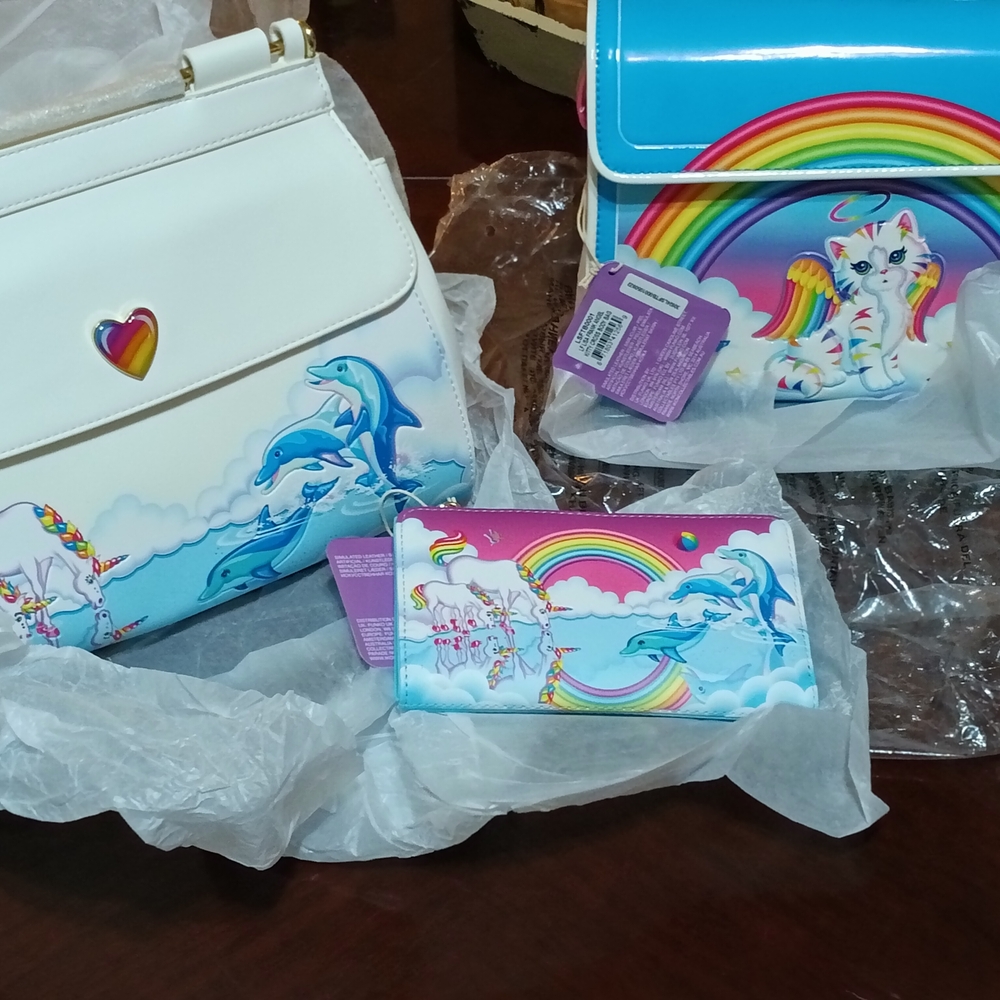 Colorful Unicorn and Dolphin Bag Set